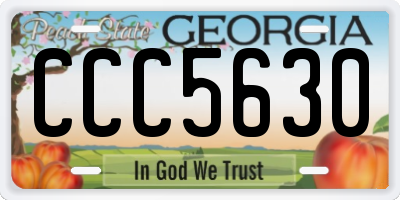 GA license plate CCC5630
