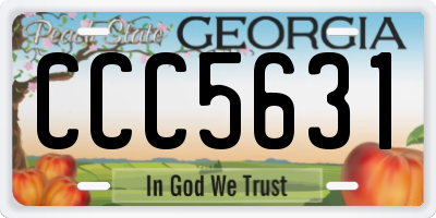 GA license plate CCC5631