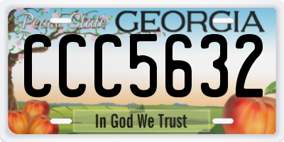 GA license plate CCC5632