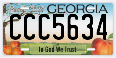 GA license plate CCC5634
