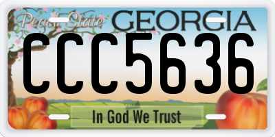 GA license plate CCC5636