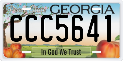 GA license plate CCC5641