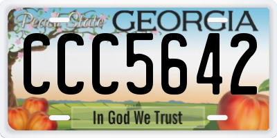 GA license plate CCC5642