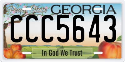 GA license plate CCC5643