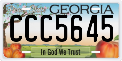 GA license plate CCC5645