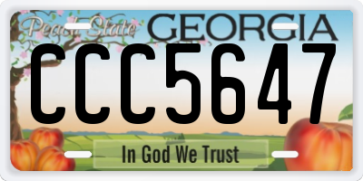 GA license plate CCC5647