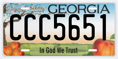 GA license plate CCC5651