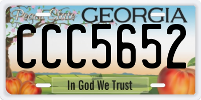 GA license plate CCC5652