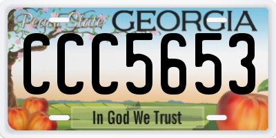 GA license plate CCC5653