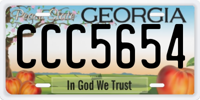 GA license plate CCC5654