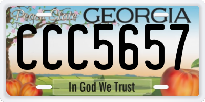 GA license plate CCC5657