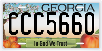 GA license plate CCC5660