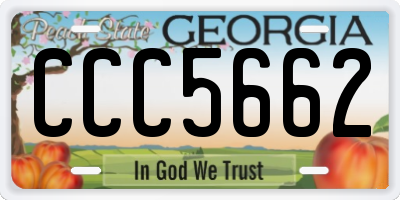 GA license plate CCC5662