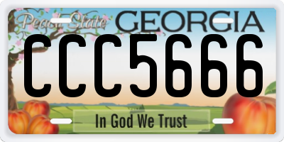 GA license plate CCC5666