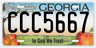 GA license plate CCC5667