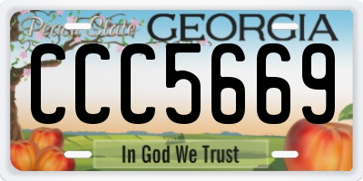 GA license plate CCC5669