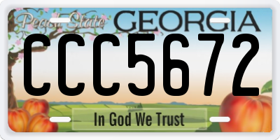 GA license plate CCC5672