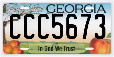 GA license plate CCC5673