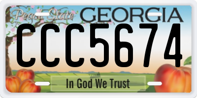 GA license plate CCC5674