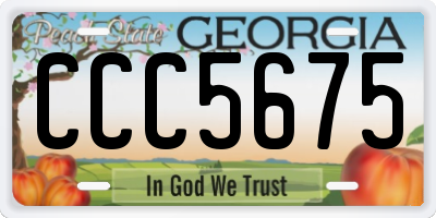GA license plate CCC5675