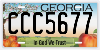 GA license plate CCC5677