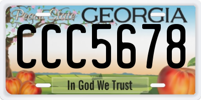 GA license plate CCC5678
