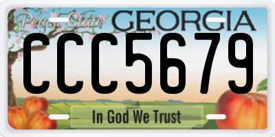 GA license plate CCC5679