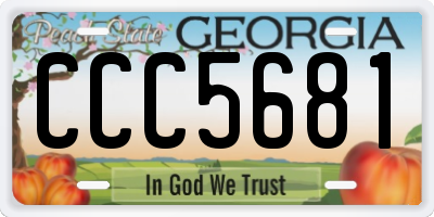 GA license plate CCC5681