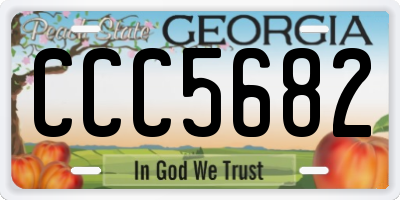 GA license plate CCC5682