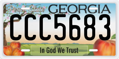 GA license plate CCC5683