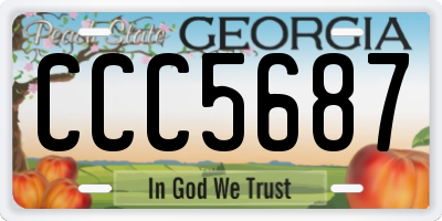 GA license plate CCC5687