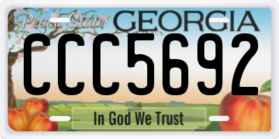 GA license plate CCC5692