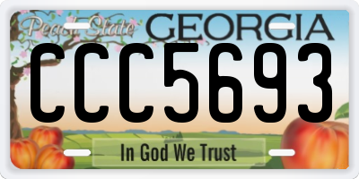 GA license plate CCC5693