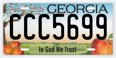 GA license plate CCC5699