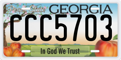 GA license plate CCC5703