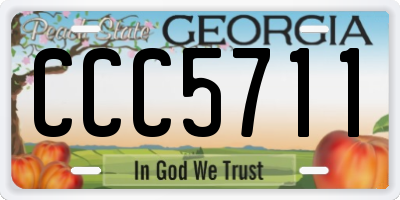 GA license plate CCC5711