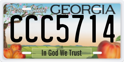 GA license plate CCC5714