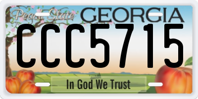 GA license plate CCC5715
