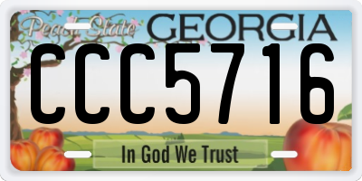 GA license plate CCC5716
