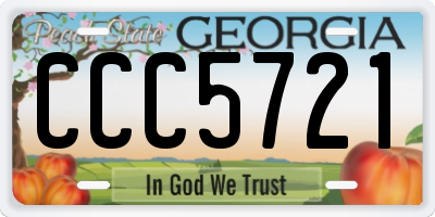 GA license plate CCC5721