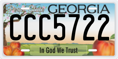 GA license plate CCC5722