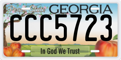 GA license plate CCC5723
