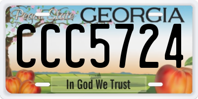 GA license plate CCC5724