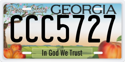 GA license plate CCC5727