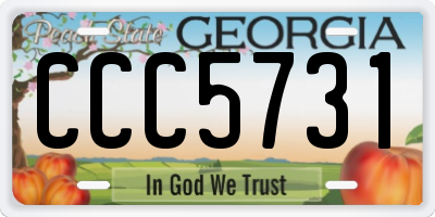 GA license plate CCC5731