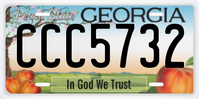 GA license plate CCC5732