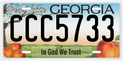 GA license plate CCC5733