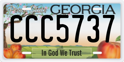 GA license plate CCC5737