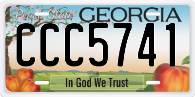 GA license plate CCC5741