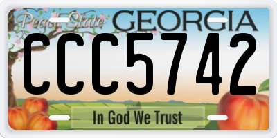 GA license plate CCC5742